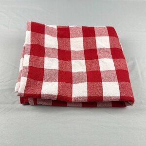Fabstyles Buffalo Check Red White Cotton Tablecloth 50x64 Farmhouse Picnic